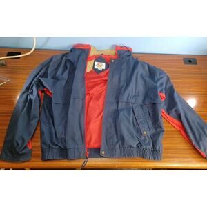 Vintage McGregor Mens 2 XL Dark Blue/Red Heavy Jacket Sports Big Durable Winter